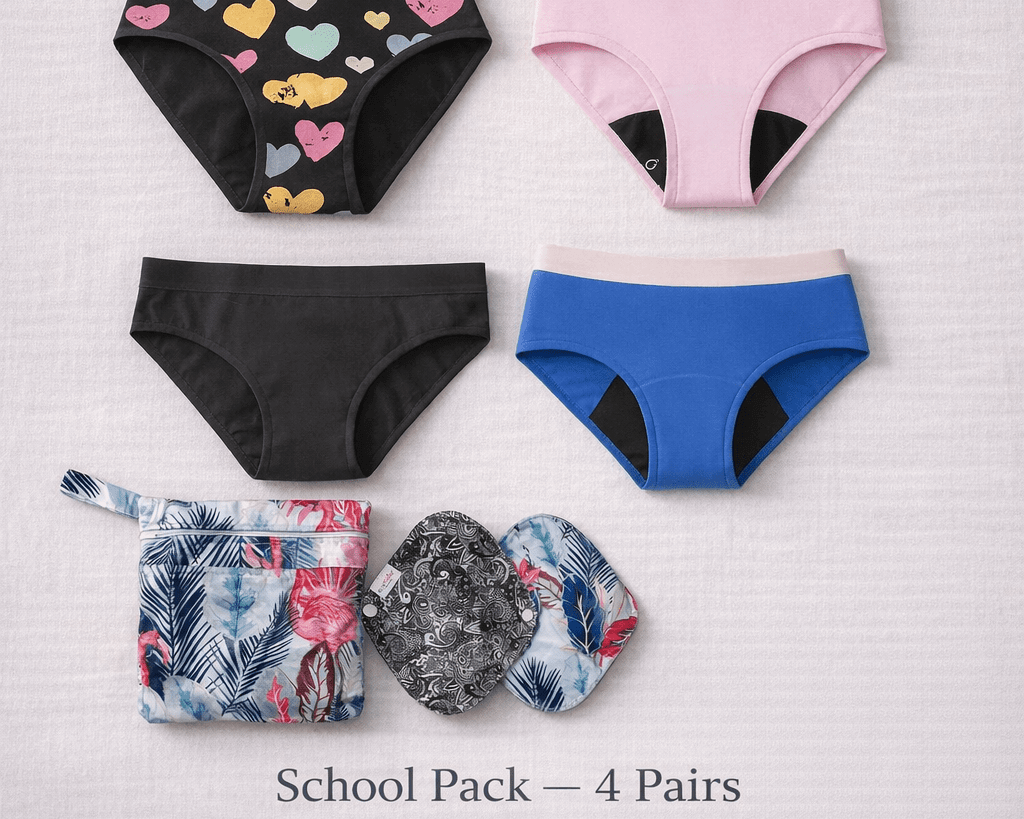 Eco Period School Underwear Packs - Eco Period Australia