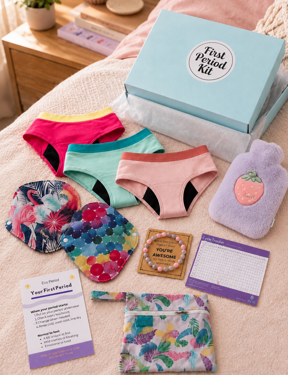 What to Put in a First Period Kit (Complete Checklist) - Eco Period Australia