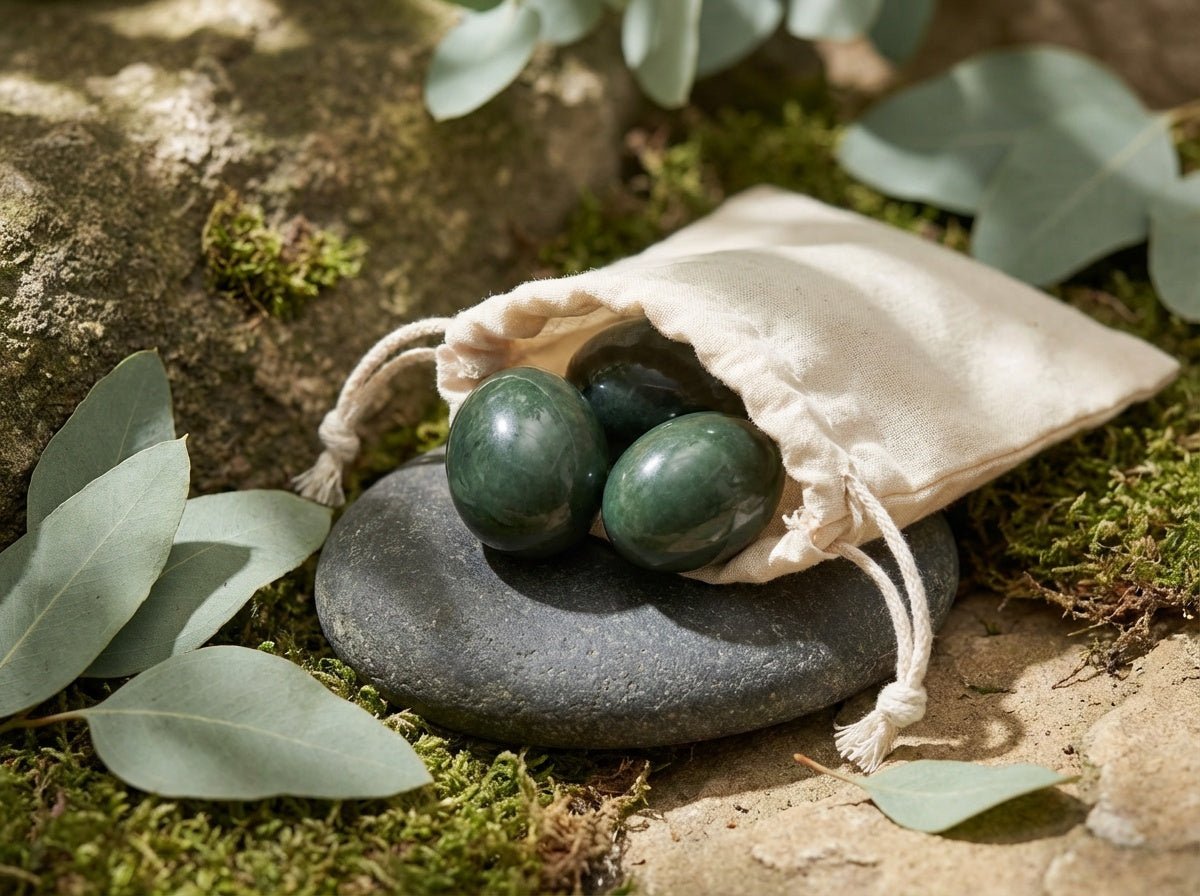 Love Stone Nephrite Jade Yoni Egg Set