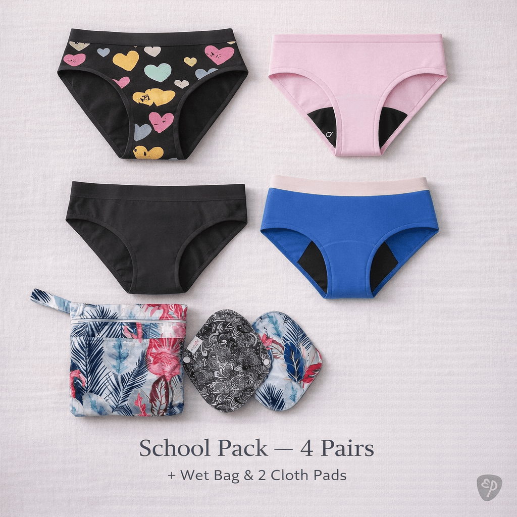 Teen School Confidence Pack | 4 Pairs + Pads + Wet Bag - 