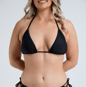 Triangle Bikini Top - Black with Padded Cups - 